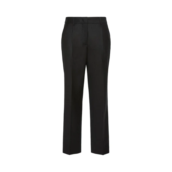 Max Mara Caldaia Stretch Flannel Cropped Trousers in Black | Tailored pants | Coveti