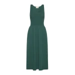 Max Mara Calibri Long Viscose Knit Dress in Green | Maxi Dresses | Coveti