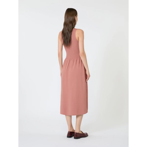 Max Mara Calibri Long Viscose Knit Dress in Terra Cotta | Maxi Dresses | Coveti