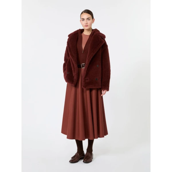 Max Mara Califfo Flared Cashmere Foule Skirt in Brick Red | Maxi Skirts | Coveti