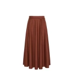 Max Mara Califfo Flared Cashmere Foule Skirt in Brick Red | Maxi Skirts | Coveti