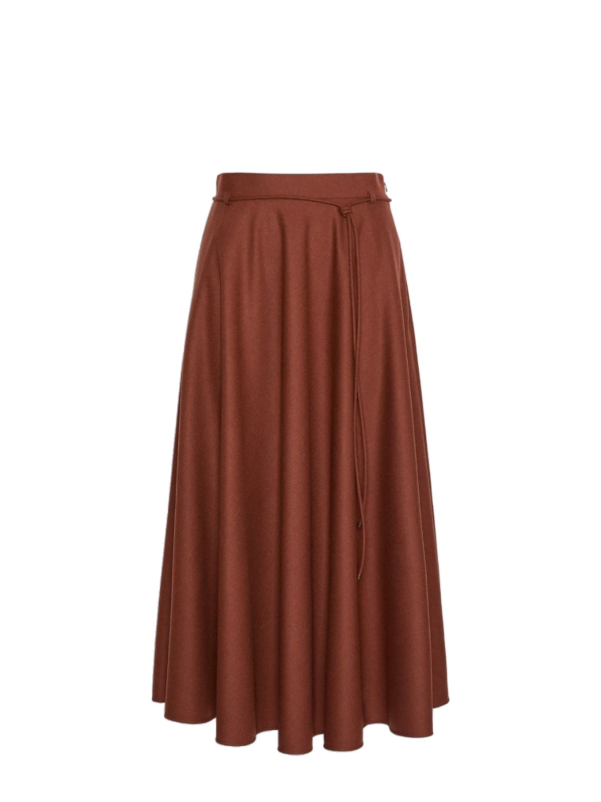 Max Mara Califfo Flared Cashmere Foule Skirt in Brick Red Max Mara Califfo Flared Cashmere Foule Skirt in Brick Red | Maxi Skirts | Coveti
