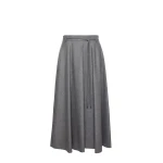Max Mara Califfo Flared Cashmere Foule Skirt in Medium Grey | Maxi Skirts | Coveti