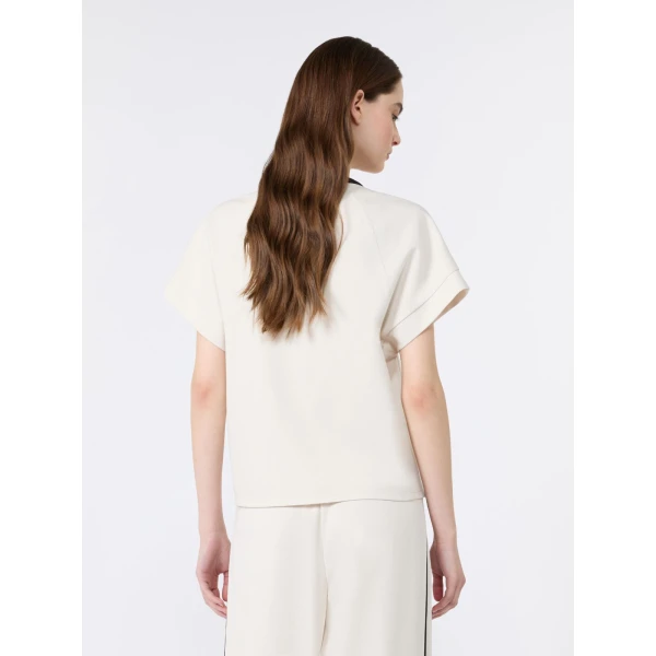 Max Mara Califfo Milano Jersey Boxy T-Shirt in Ivory | T-shirts | Coveti