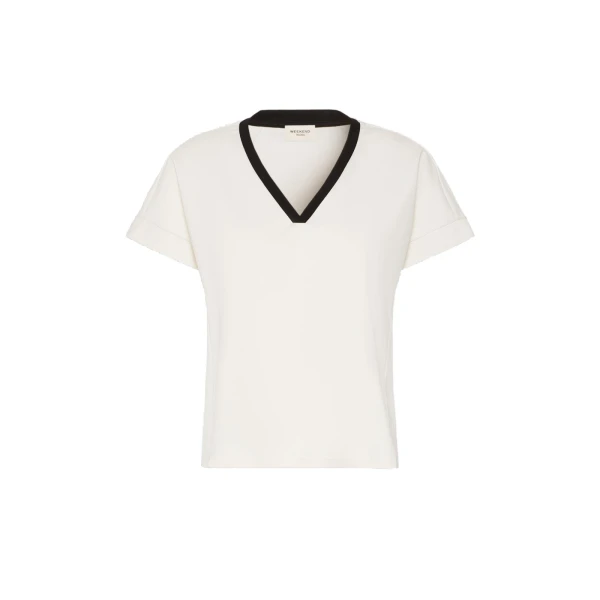Max Mara Califfo Milano Jersey Boxy T-Shirt in Ivory | T-shirts | Coveti