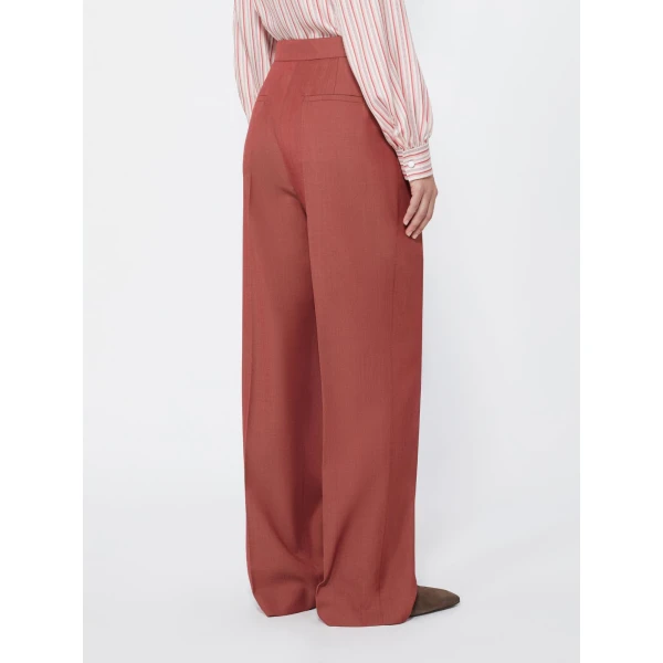 Max Mara Calte Wool Gabardine Trousers in Red | Tailored pants | Coveti