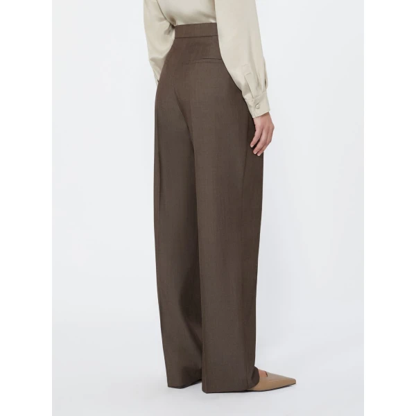 Max Mara Calte Wool Gabardine Trousers in Tobacco | Tailored pants | Coveti