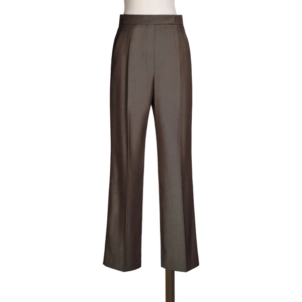 Max Mara Calte Wool Gabardine Trousers in Tobacco | Tailored pants | Coveti