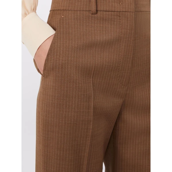 Max Mara Cambusa Patterned Wool Trousers in Camel | Tailored pants | Coveti