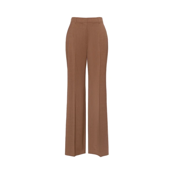 Max Mara Cambusa Patterned Wool Trousers in Camel | Tailored pants | Coveti