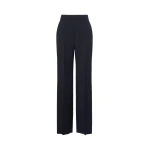 Max Mara Cambusa Patterned Wool Trousers in Navy | Tailored pants | Coveti