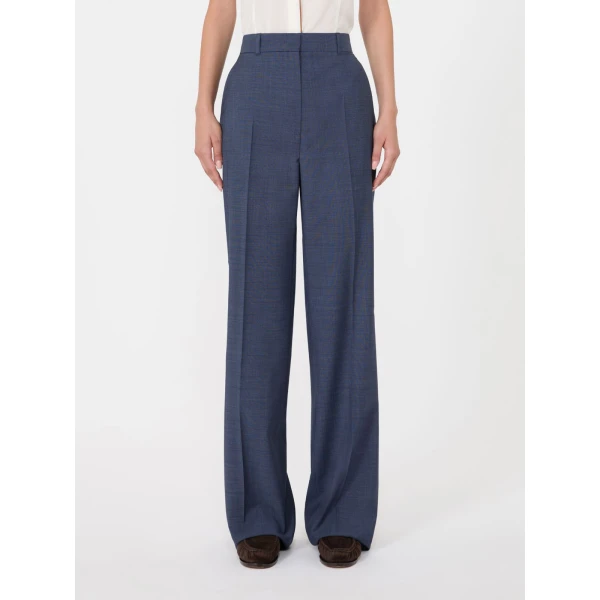 Max Mara Cambusa Patterned Wool Trousers in Ultramarine | Tailored pants | Coveti