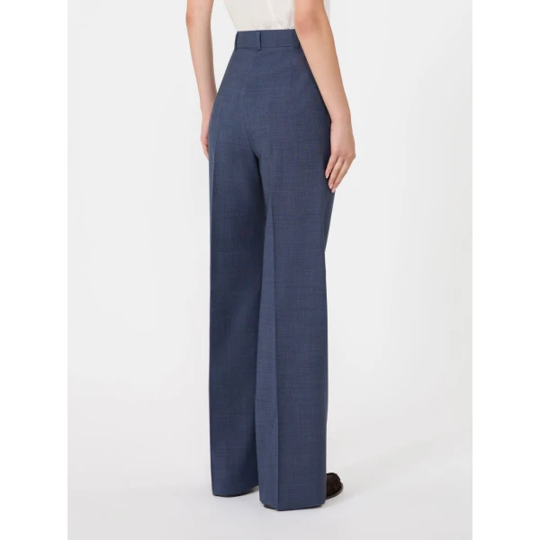 Max Mara Cambusa Patterned Wool Trousers in Ultramarine | Tailored pants | Coveti
