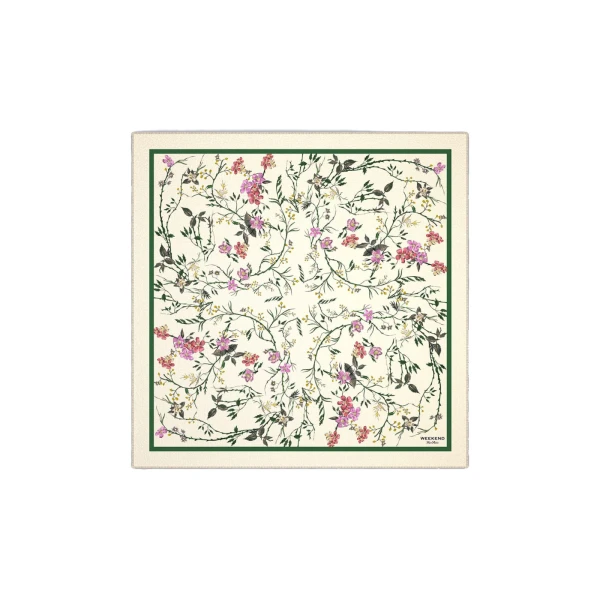 Max Mara Camice Printed Wool and Silk Foulard in White | Scarves | Coveti