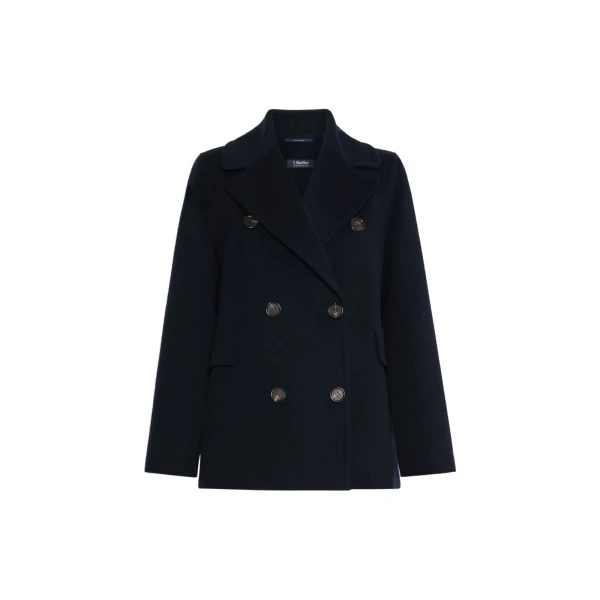 Camilla Wool Pea Coat in Midnight Blue