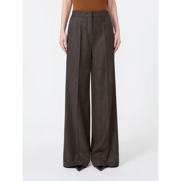 Max Mara Campo Denim-Look Wool Trousers in Black | Denim | Coveti