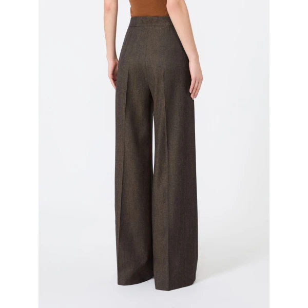 Max Mara Campo Denim-Look Wool Trousers in Black | Denim | Coveti