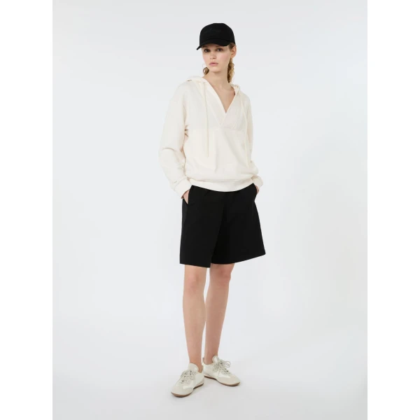 Max Mara Cannone Jersey Hoodie in Ivory | Sweaters | Coveti
