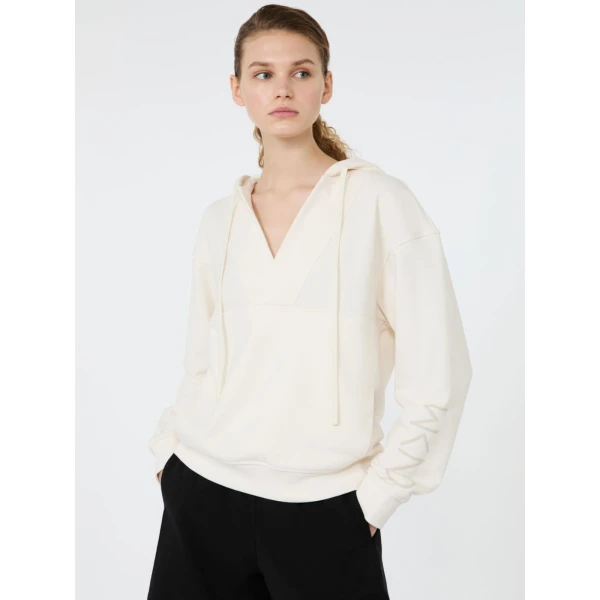 Max Mara Cannone Jersey Hoodie in Ivory | Sweaters | Coveti