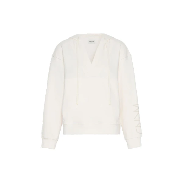 Max Mara Cannone Jersey Hoodie in Ivory | Sweaters | Coveti