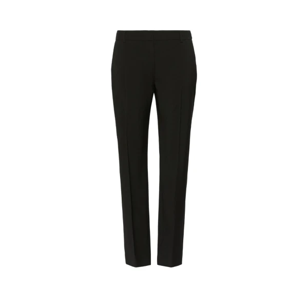 Max Mara Canon Stretch Wool Cigarette Trousers in Black | Tailored pants | Coveti