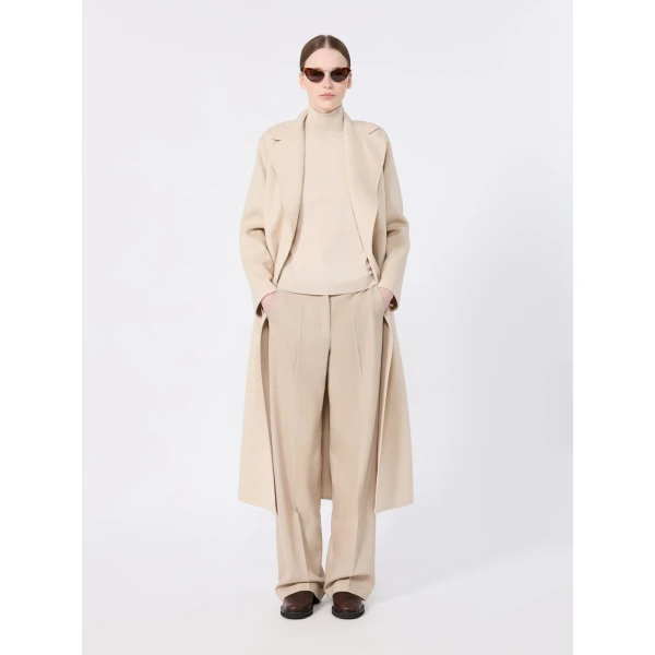 Max Mara Cantone Wool Short-Sleeve Polo-Neck Sweater in Albino White | Turtlenecks | Coveti