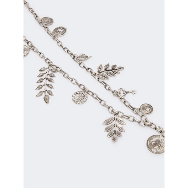 Max Mara Cantore Metal Chain Charm Necklace in Silver | Necklace | Coveti