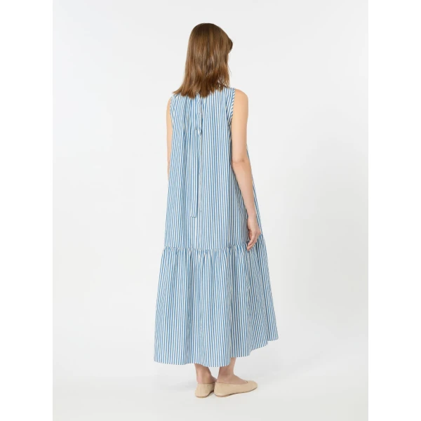 Max Mara Capo Long Cotton Poplin Dress in Cornflower Blue | Maxi Dresses | Coveti