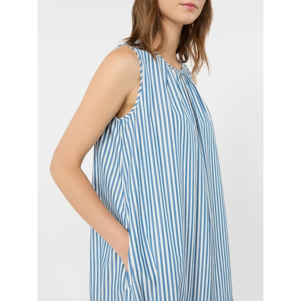 Max Mara Capo Long Cotton Poplin Dress in Cornflower Blue | Maxi Dresses | Coveti
