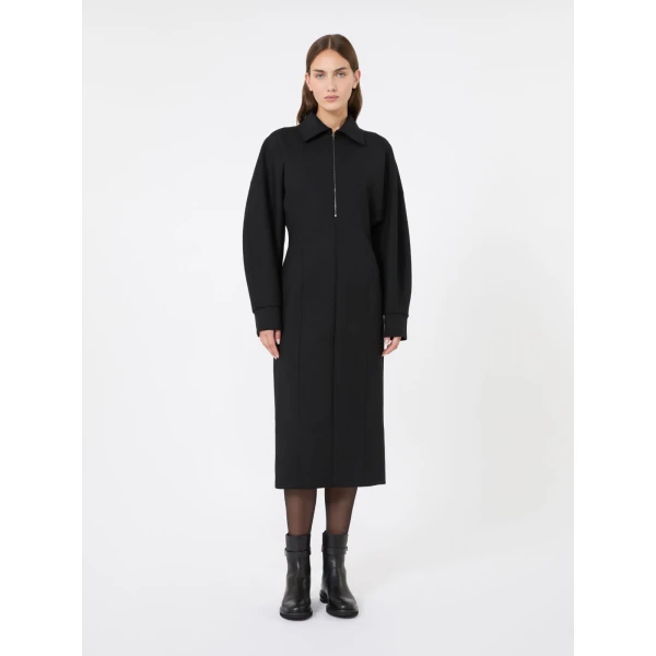 Max Mara Capo Wool and Lyocell Jersey Dress in Black | Maxi Dresses | Coveti