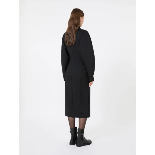 Max Mara Capo Wool and Lyocell Jersey Dress in Black | Maxi Dresses | Coveti