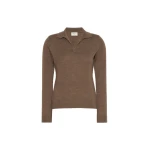 Max Mara Cappa Wool and Cashmere Polo Jumper in Marron Glace | Sweaters | Coveti