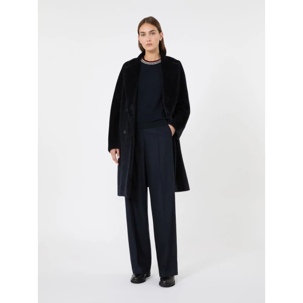 Max Mara Carina Wool Passementerie Sweater in Ultramarine | Sweaters | Coveti