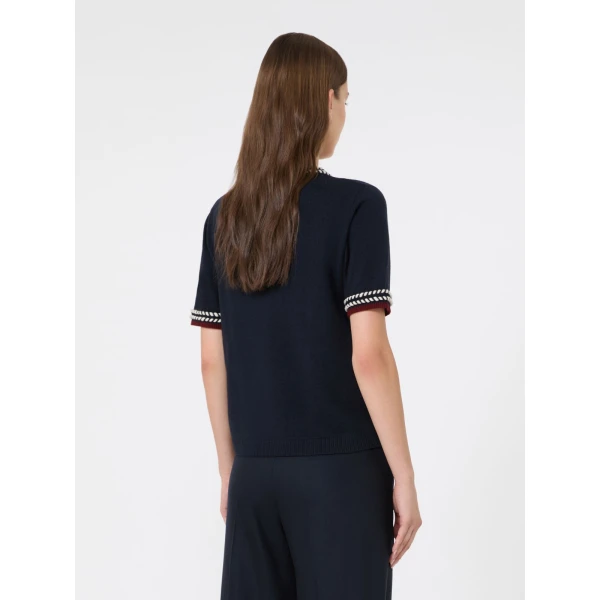 Max Mara Carina Wool Passementerie Sweater in Ultramarine | Sweaters | Coveti