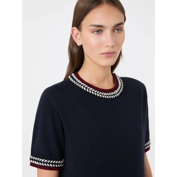 Max Mara Carina Wool Passementerie Sweater in Ultramarine | Sweaters | Coveti