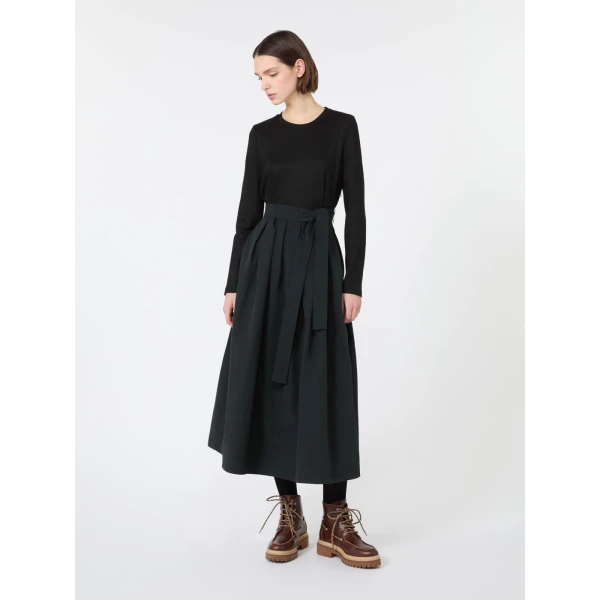 Max Mara Carioca Jacquard Jersey and Taffeta Maxi Dress in Black | Maxi Dresses | Coveti