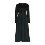 Max Mara Carioca Jacquard Jersey and Taffeta Maxi Dress in Black | Maxi Dresses | Coveti