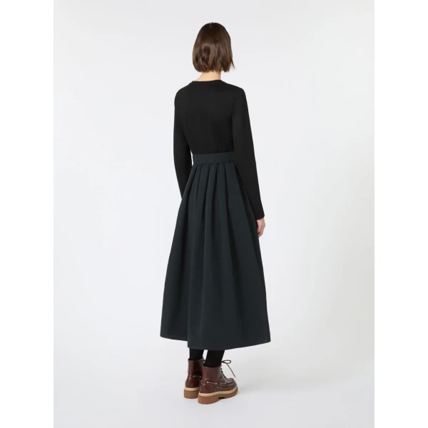 Max Mara Carioca Jacquard Jersey and Taffeta Maxi Dress in Black | Maxi Dresses | Coveti