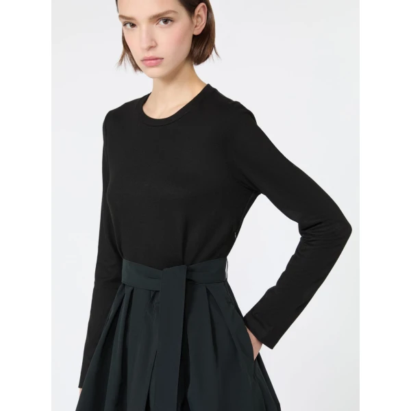 Max Mara Carioca Jacquard Jersey and Taffeta Maxi Dress in Black | Maxi Dresses | Coveti