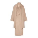 Max Mara Carisma Double Wool and Cashmere Robe Coat in Clay | Wool Coat | Coveti