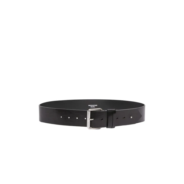 Carnet Wide Leather Belt in Black