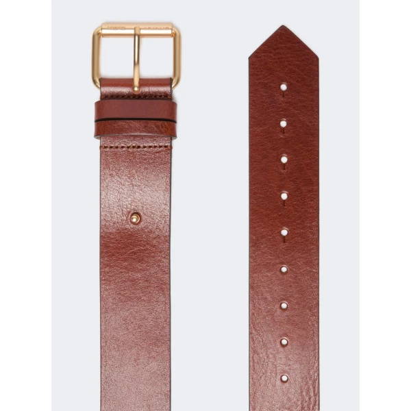 Max Mara Carnet Wide Leather Belt in Hazelnut Brown | Belts | Coveti