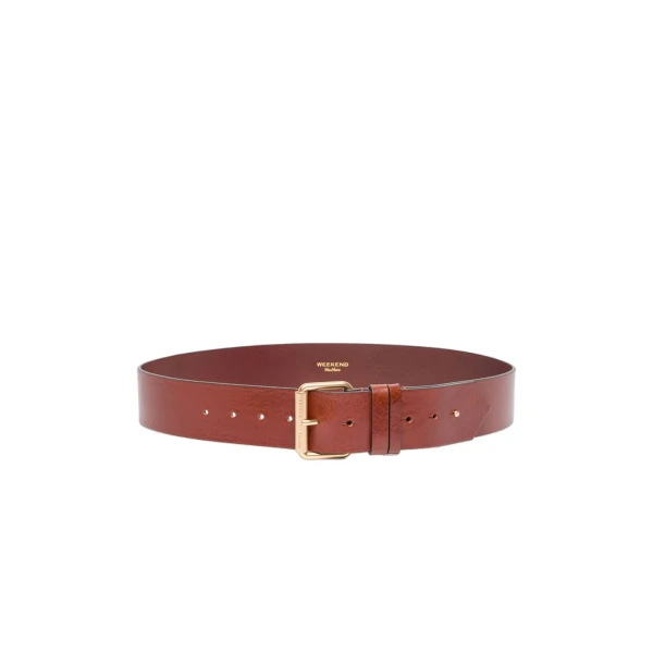 Max Mara Carnet Wide Leather Belt in Hazelnut Brown | Belts | Coveti