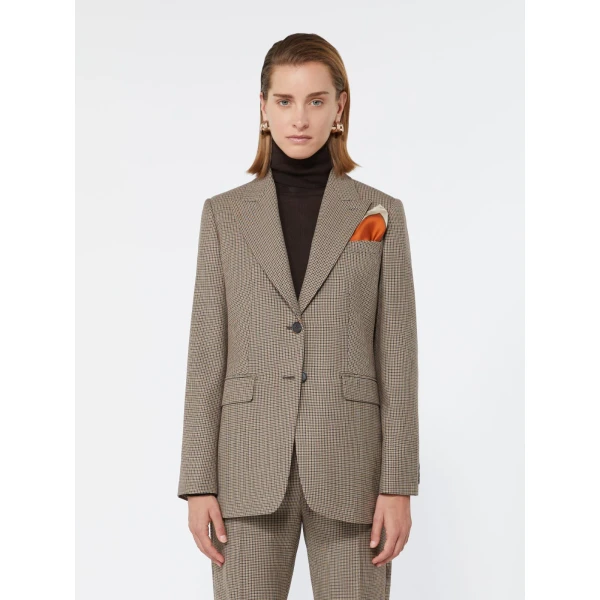 Max Mara Caro Single-Breasted Wool Twill Blazer in Sand | Blazers | Coveti