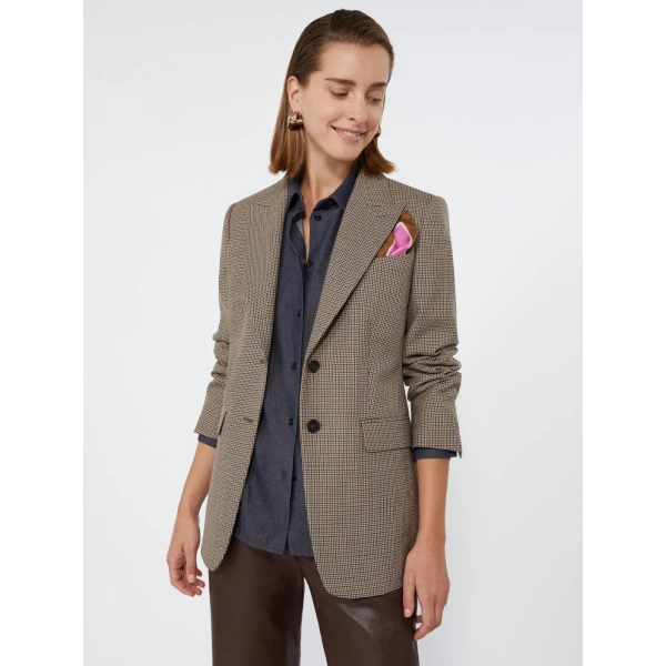 Max Mara Caro Single-Breasted Wool Twill Blazer in Sand | Blazers | Coveti