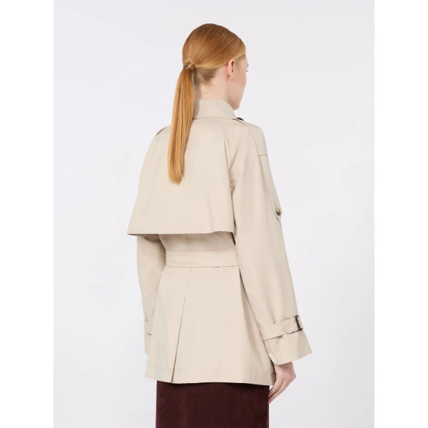 Max Mara Caroline Short Water-Repellent Twill Trench Coat in Beige | Trench Coat | Coveti