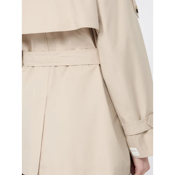 Max Mara Caroline Short Water-Repellent Twill Trench Coat in Beige | Trench Coat | Coveti