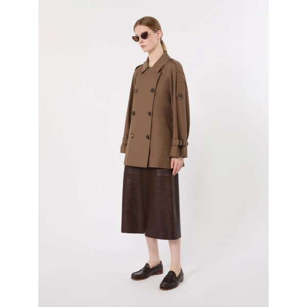 Max Mara Caroline Short Water-Repellent Twill Trench Coat in Brown | Trench Coat | Coveti