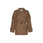 Max Mara Caroline Short Water-Repellent Twill Trench Coat in Brown | Trench Coat | Coveti