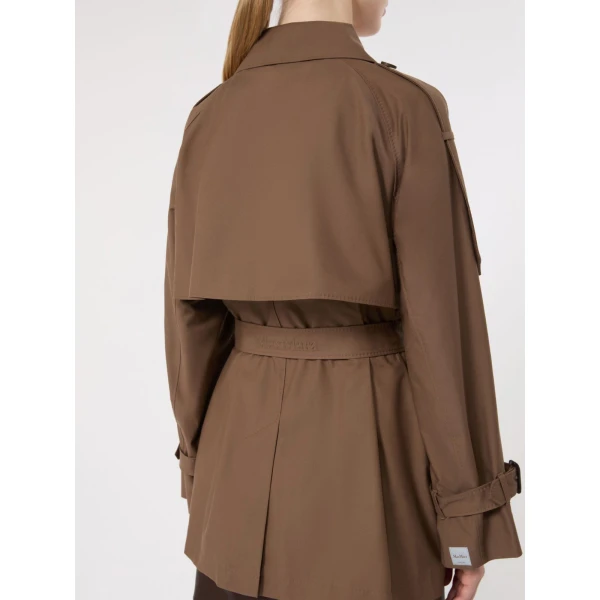 Max Mara Caroline Short Water-Repellent Twill Trench Coat in Brown | Trench Coat | Coveti